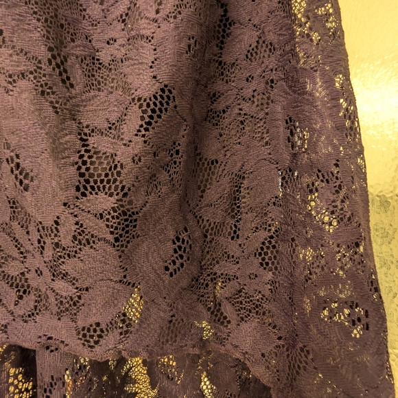 Trixxi Dark Purple Lace High-Low Dress - Picture 4 of 9